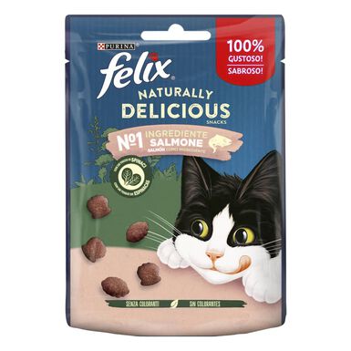Félix Snacks Naturally Delicious de Salmão para Gatos